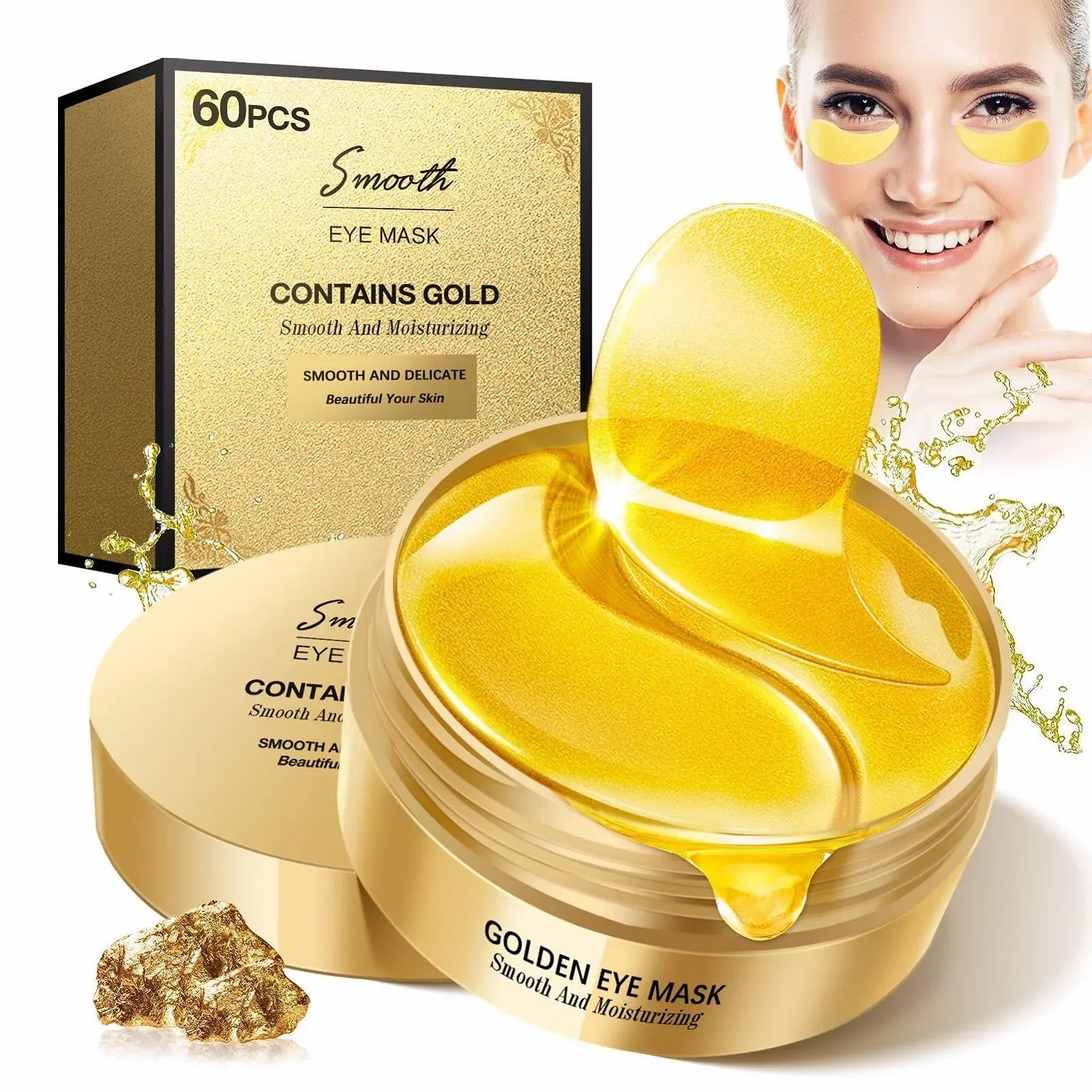 Патчі для очей 60 шт. З гіалуроновою кислотою, фото №1