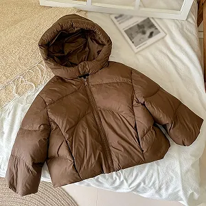 Детская зимняя пуховая куртка с капюшоном Теплое пальто для детей Легкая ветрозащитная верхняя одежда для холодной погоды synthetic.ua - Фото 1