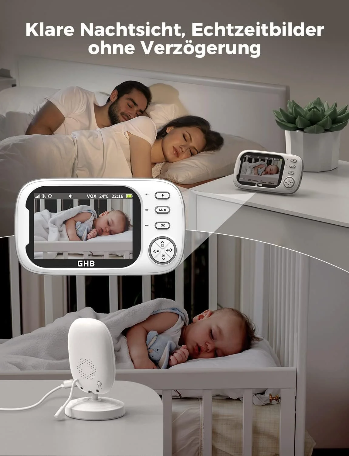 Видеоняня GHB 3.5 Inch LCD 2.4 GHz VOX Night Vision, фото №4 Видеоняня GHB 3.5 Inch LCD 2.4 GHz VOX Night Vision, фото №4