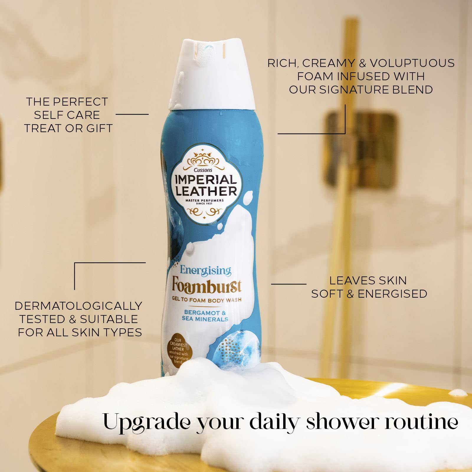 Гель-піна для душу Imperial Leather Foamburst Bergamot and Sea Minerals 200 мл (упаковка з 6 шт.), фото №4