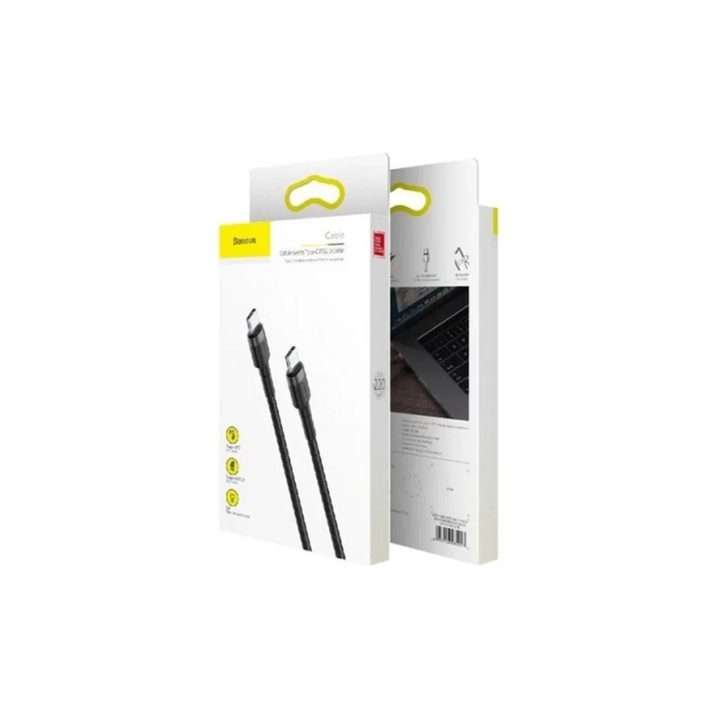 Дата кабель USB-C to USB-C 2.0m USB 3.1 3A grey-black Baseus (CATKLF-HG1), фото №8 Дата кабель USB-C to USB-C 2.0m USB 3.1 3A grey-black Baseus (CATKLF-HG1), фото №8