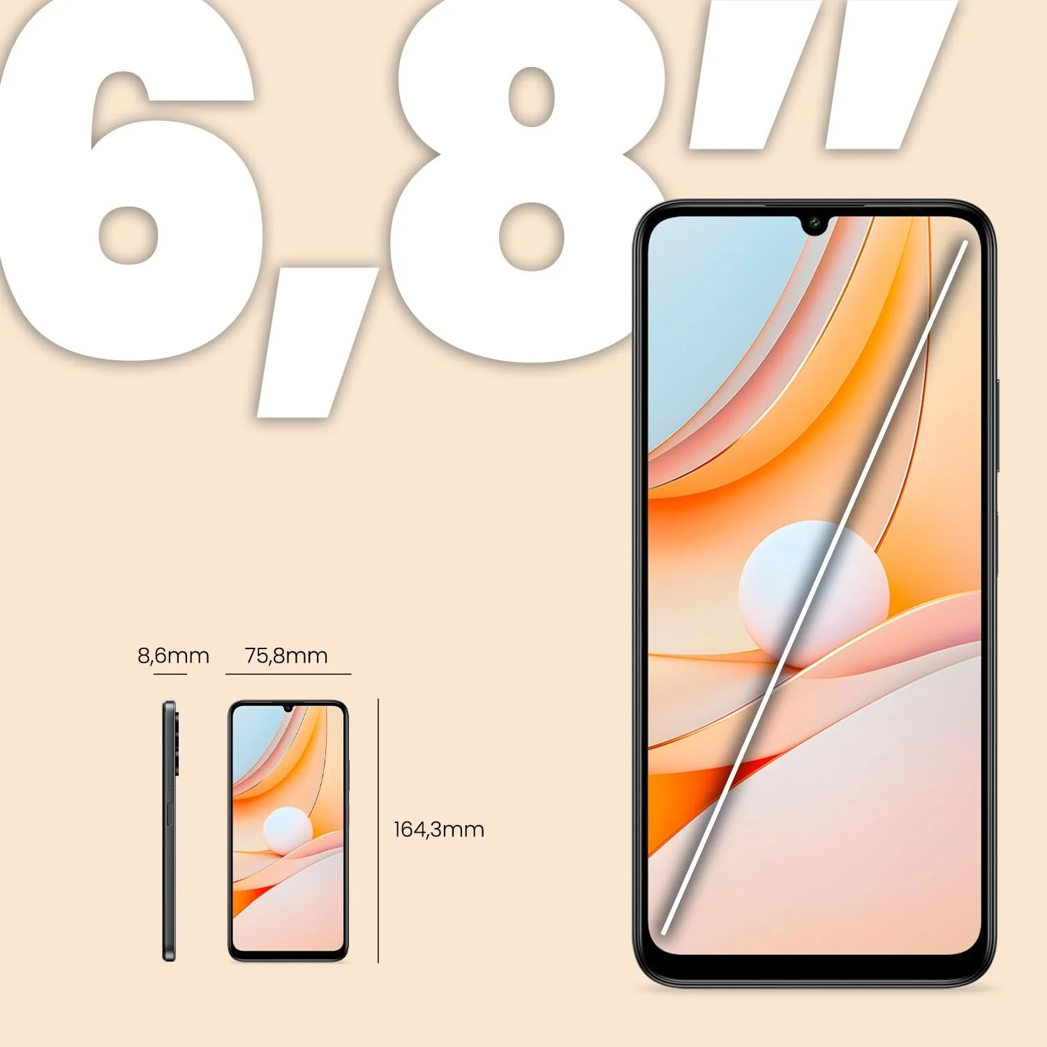 Смартфон SPC Discovery 3 SE 6.8" HD+ 4/64GB 13MP NFC 5000mAh Dark Matter, фото №2 Смартфон SPC Discovery 3 SE 6.8" HD+ 4/64GB 13MP NFC 5000mAh Dark Matter, фото №2