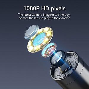 Эндоскоп Oniissy 4.3" HD 1080P с одним объективом, IP67, водонепроницаемая змеиная камера со светодиодами и двойным объективом для осмотра автомобильных двигателей и санитарных помещений (одна головка - 10 метров) synthetic.ua - Фото 1