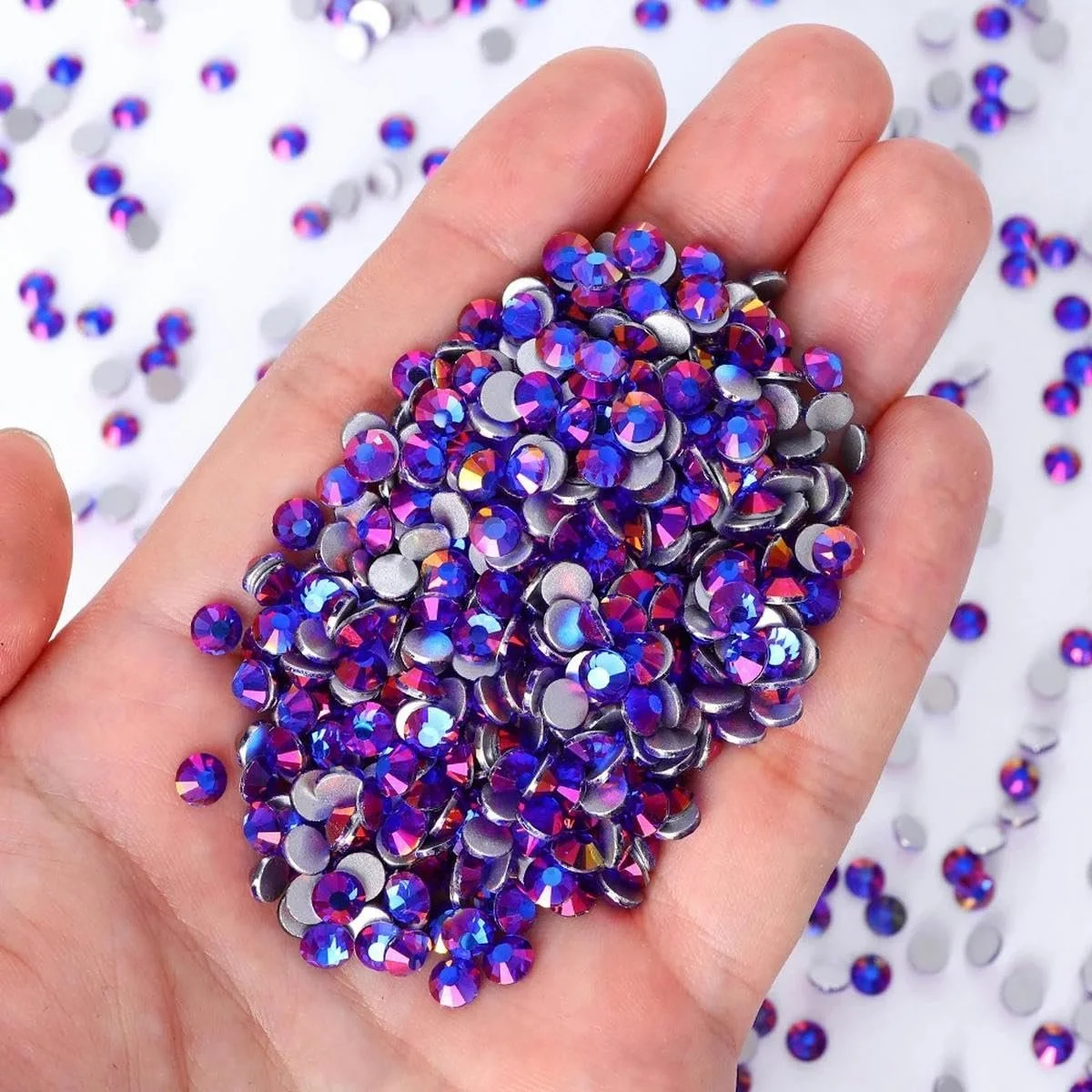 Стрази Плоска задня частина, сині кришталеві скляні камені S 16, 1440 штук, фото №1