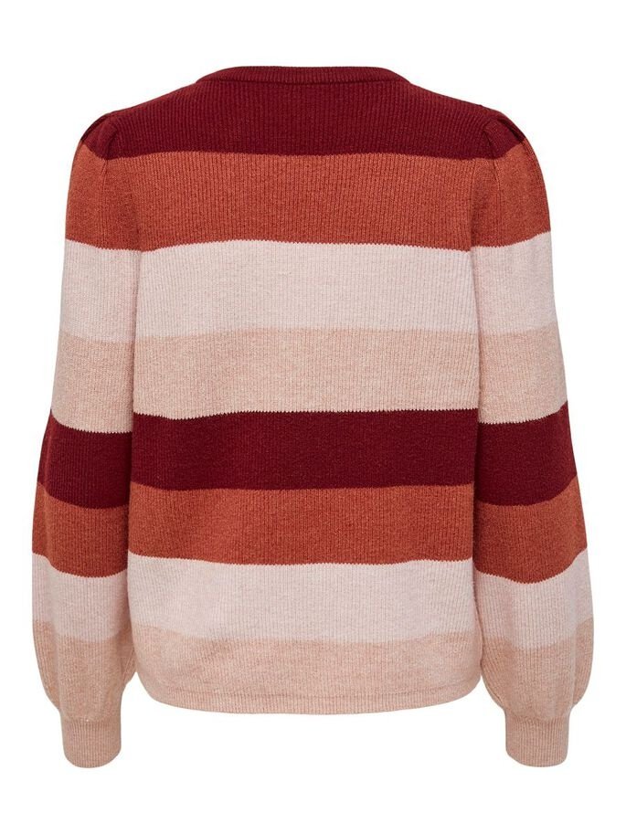 Пуловер ONLKATIA L/S STRIPE PULLOVER CC KNT 15231260-Merlot-Stripes:W. SEPIA ROSE/ROSE SMOKE M ONLY S, фото №2