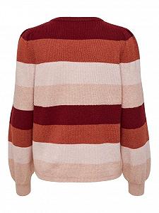 Пуловер ONLKATIA L/S STRIPE PULLOVER CC KNT 15231260-Merlot-Stripes:W. SEPIA ROSE/ROSE SMOKE M ONLY S synthetic.ua - Фото 1
