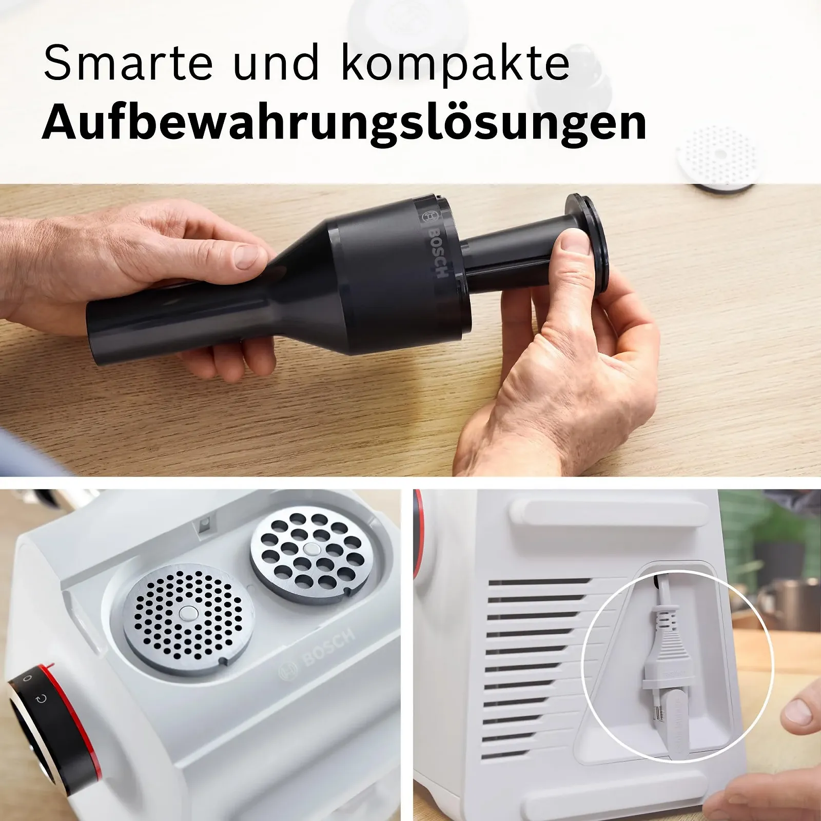 Мясорубка Bosch MultiPower MFWS607W Series 6 2100 Вт 2 диска Кеббе Белая, фото №7