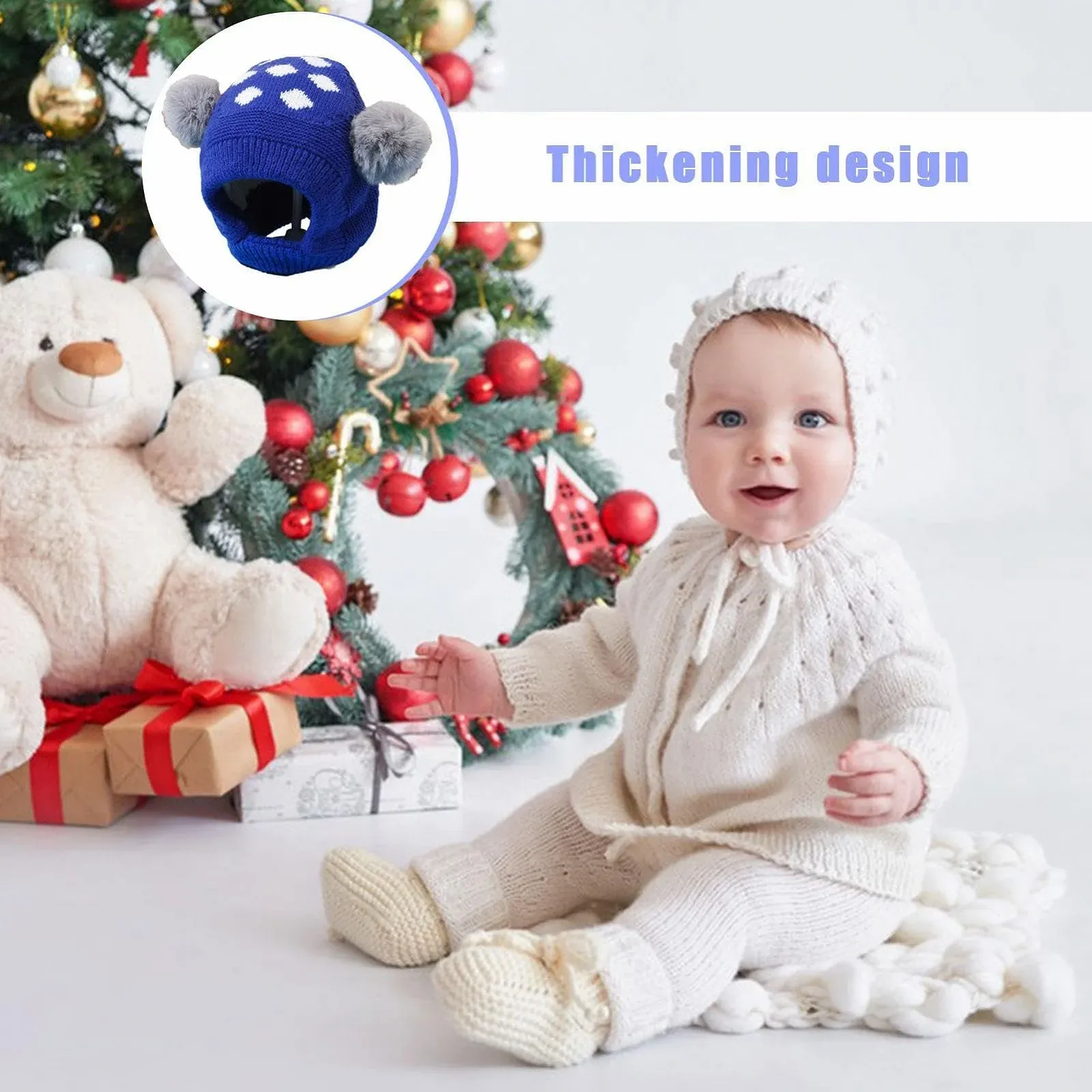 Вязаная шапка-ушанка Zqkimzi для детей, зимняя вязаная, фото №3 Вязаная шапка-ушанка Zqkimzi для детей, зимняя вязаная, фото №3