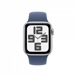 Смарт-годинник Apple Watch SE (2nd Generation) GPS 40 мм, алюмінієвий корпус сріблястого кольору, спортивний ремінець з деніму (S/M) synthetic.ua - Фото 1