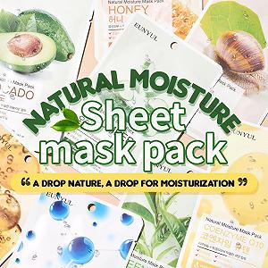 Тканевая маска Eunyul Natural Moisture 10 видов 22 мл x 10 штук synthetic.ua - Фото 1
