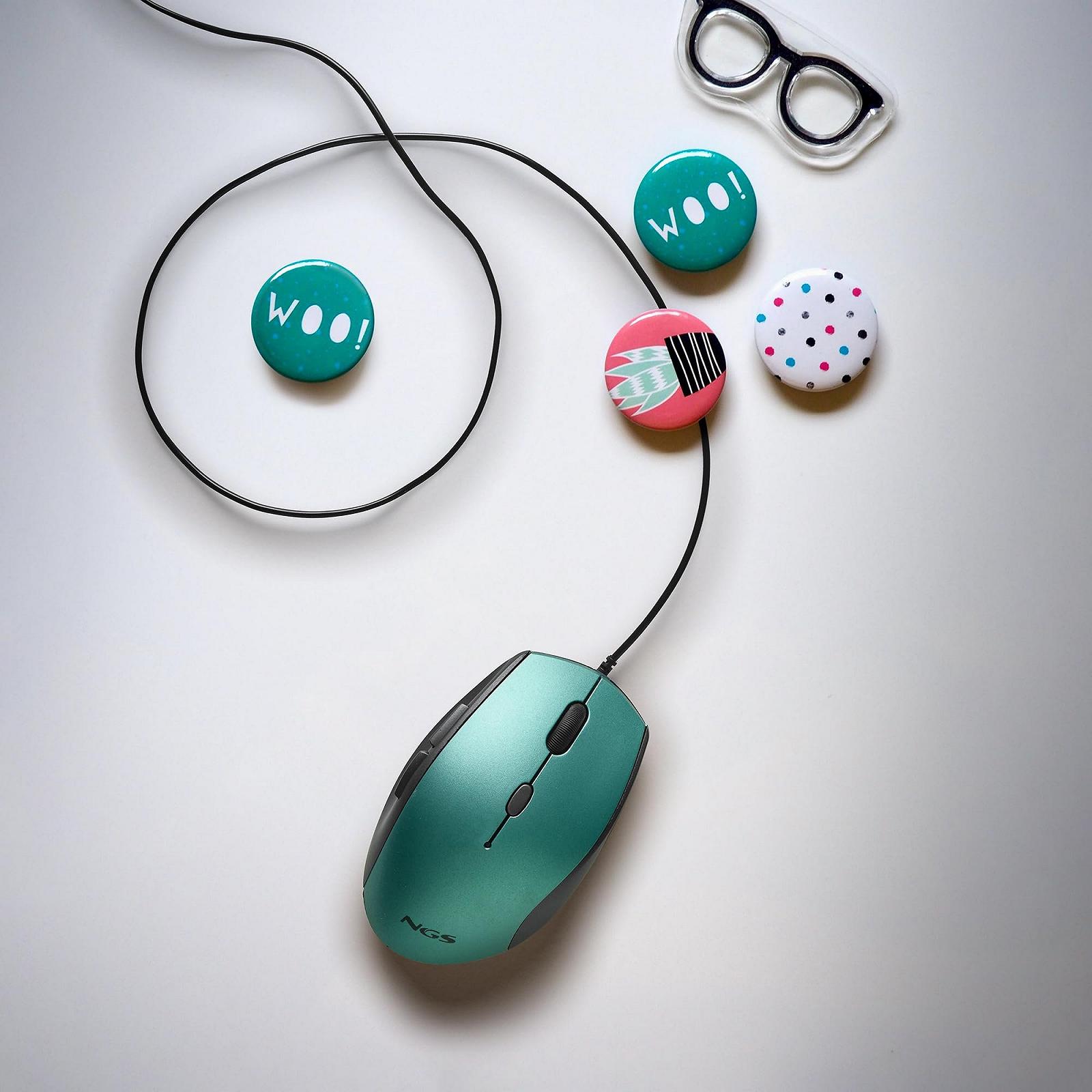 Мышь NGS Moth Ice USB проводная оптическая компьютерная с 5 тихими кнопками и прокруткой, эргономичная, 800/1200/1600 DPI, ICE, фото №6