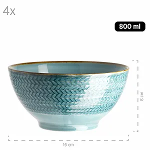 Миска MÄSER Prospero 935012 Набор из 4 расписанных вручную мисок для хлопьев. synthetic.ua - Фото 1