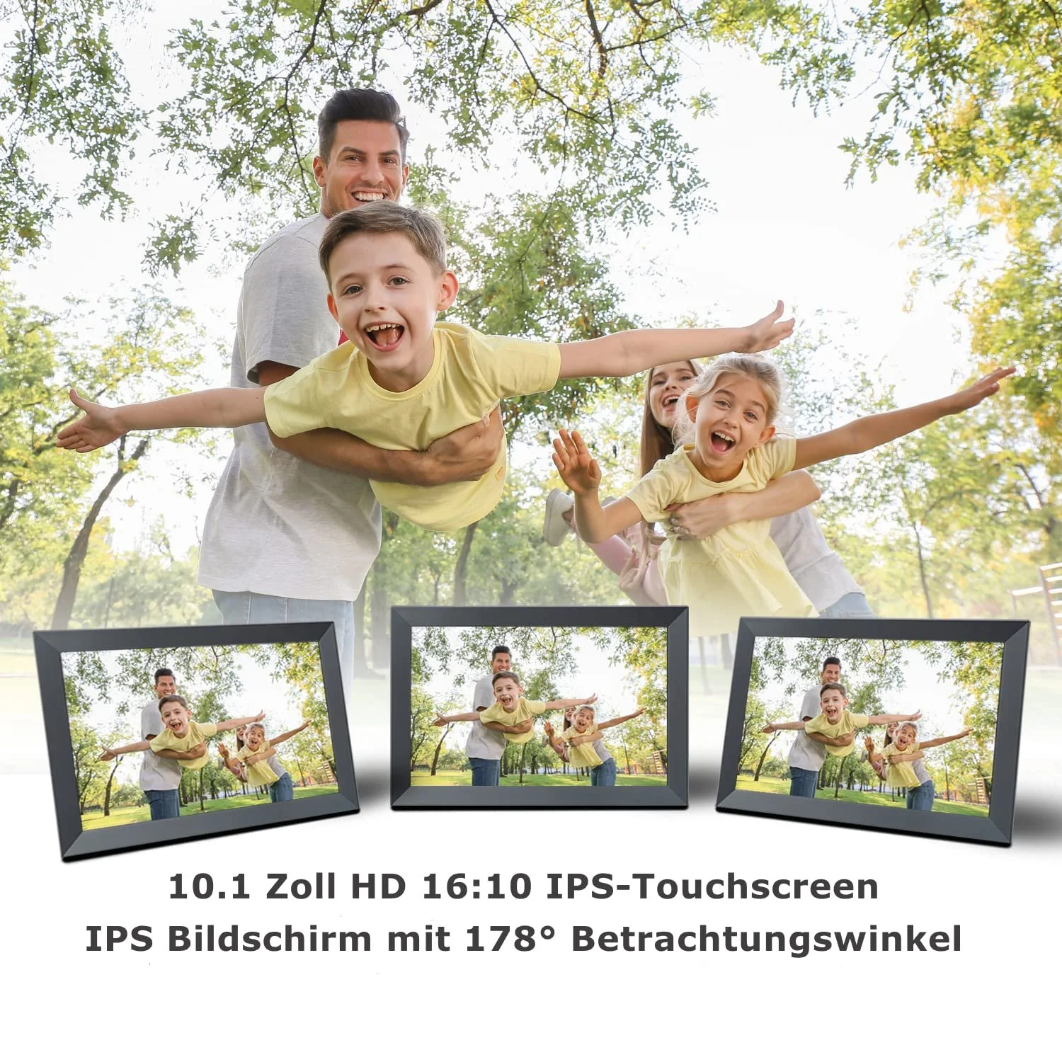 Цифровая фоторамка Aorpdd 10.1 дюйма WiFi HD IPS Touch Screen 32 ГБ Auto Rotation Frameo App, фото №5