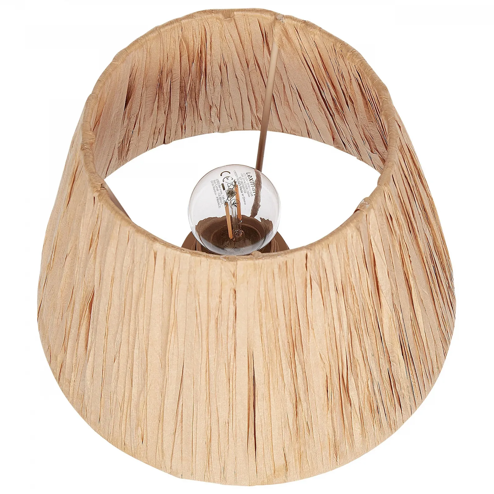 Настільна лампа Arwadito Керамічна Основа-ваза Конусний паперовий абажур З вимикачем Білий, фото №5