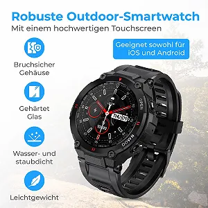Смарт-часы Nuvance K22 Outdoor 45 мм сенсорный IP67 водонепроницаемый для мужчин, женщин и детей цена на synthetic.ua - Фото 1 Смарт-часы Nuvance K22 Outdoor 45 мм сенсорный IP67 водонепроницаемый для мужчин, женщин и детей synthetic.ua - Фото 1