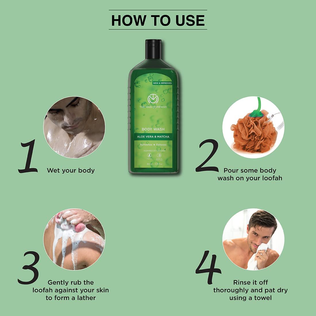 Гель для душу The Man Company Aloe Vera & Matcha 200 мл, фото №5 Гель для душу The Man Company Aloe Vera & Matcha 200 мл, фото №5