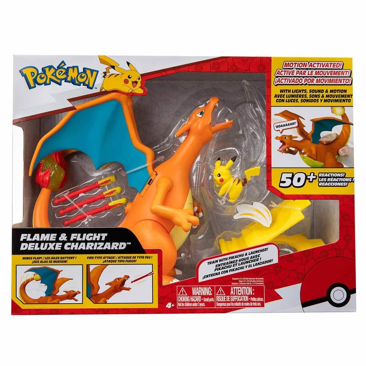 Интерактивная делюкс фигурка Pokémon Glurak Огонь и полет, фото №6