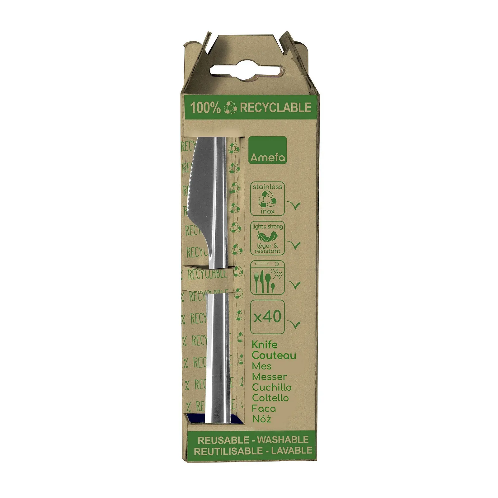 Набор ножей Amefa Leaves, 40 предметов, 18/0 полированная нержавеющая сталь, фото №3 Набор ножей Amefa Leaves, 40 предметов, 18/0 полированная нержавеющая сталь, фото №3