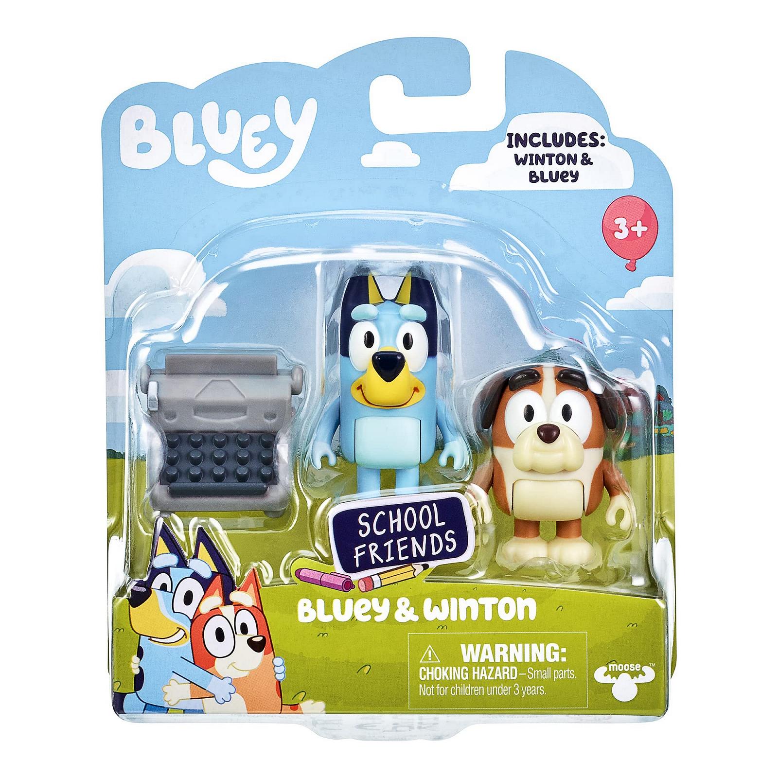 Ігрові фігурки Bluey School Friends, 2 шт, 6,3-7,6 см, з аксесуаром друкарської машинки, фото №2