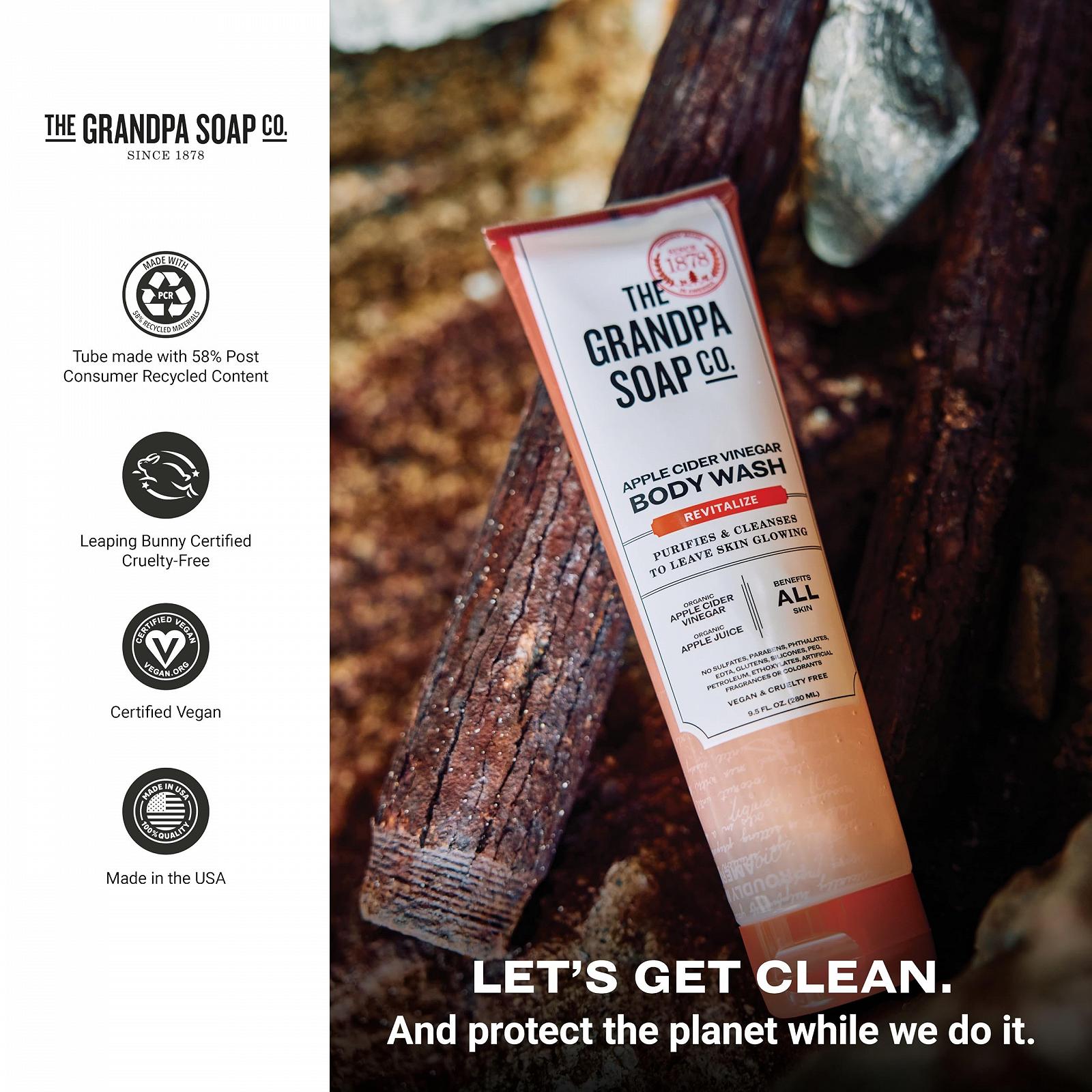 Гель для тіла The Grandpa Soap Company Apple Cider Vinegar 9.5 рідк. унцій, фото №6 Гель для тіла The Grandpa Soap Company Apple Cider Vinegar 9.5 рідк. унцій, фото №6