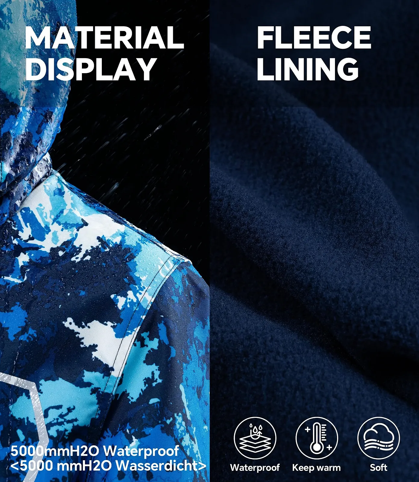 Куртка LAUSONS Детская утепленная, Переходная куртка для мальчиков, Куртка Softshell с камуфляжным узором, фото №4