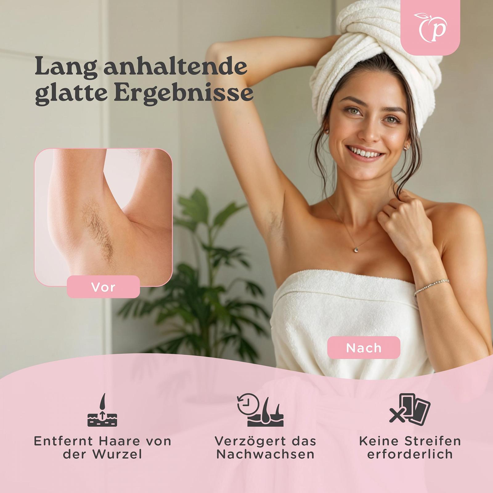 Воскоплав PeachBeauty Professional Electric с восковыми гранулами 100 г, 10 деревянными шпателями и алюминиевой чашей, фото №3