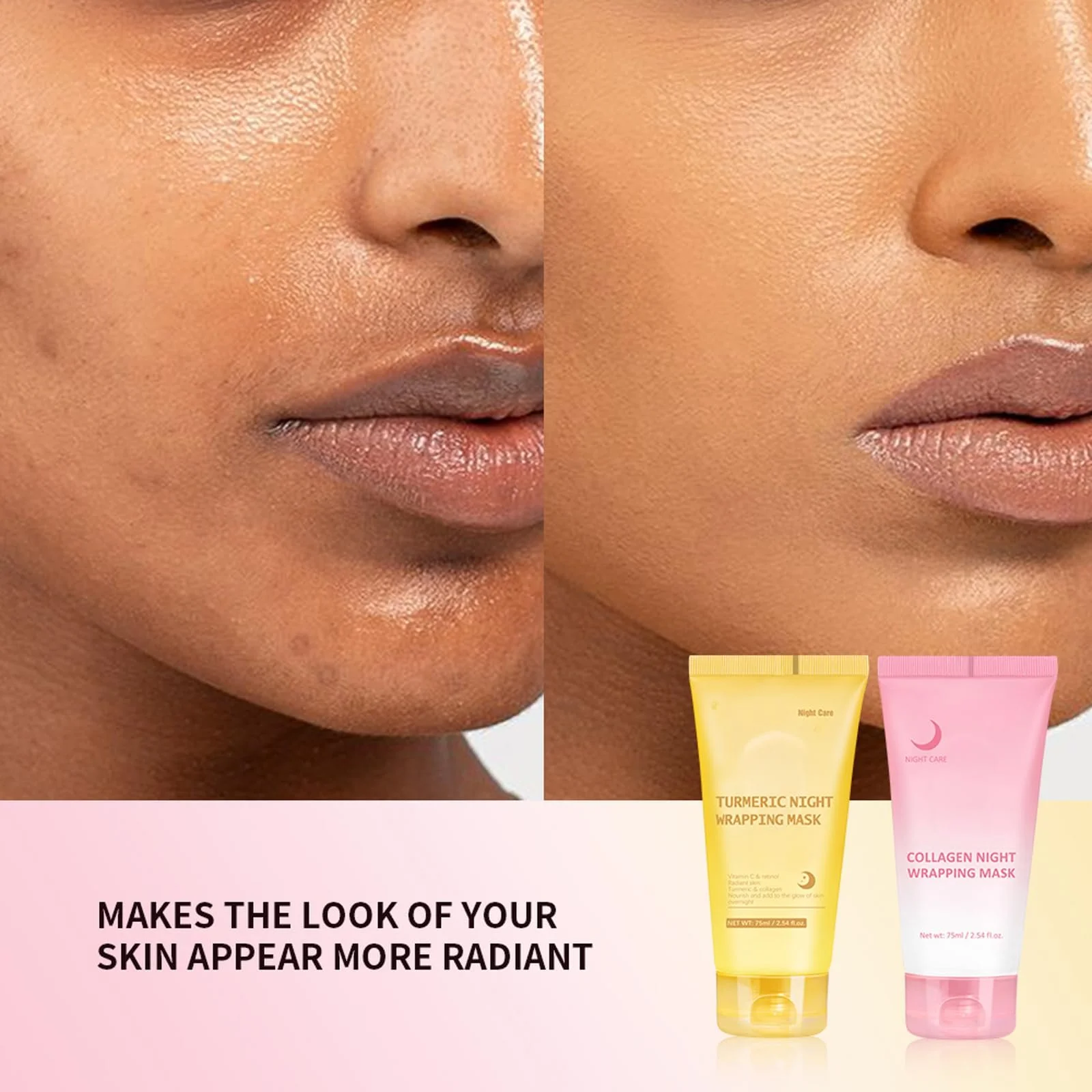 Маска для обличчя Нічна з ефектом сяйва та набір пензлів, фото №7