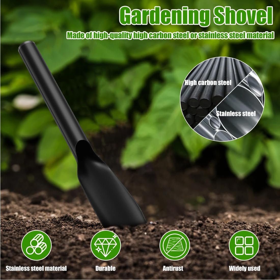 Лопатка садовая SGERUFZ для пересадки, пропалки, перемещения, разглаживания, копания и посадки., фото №3