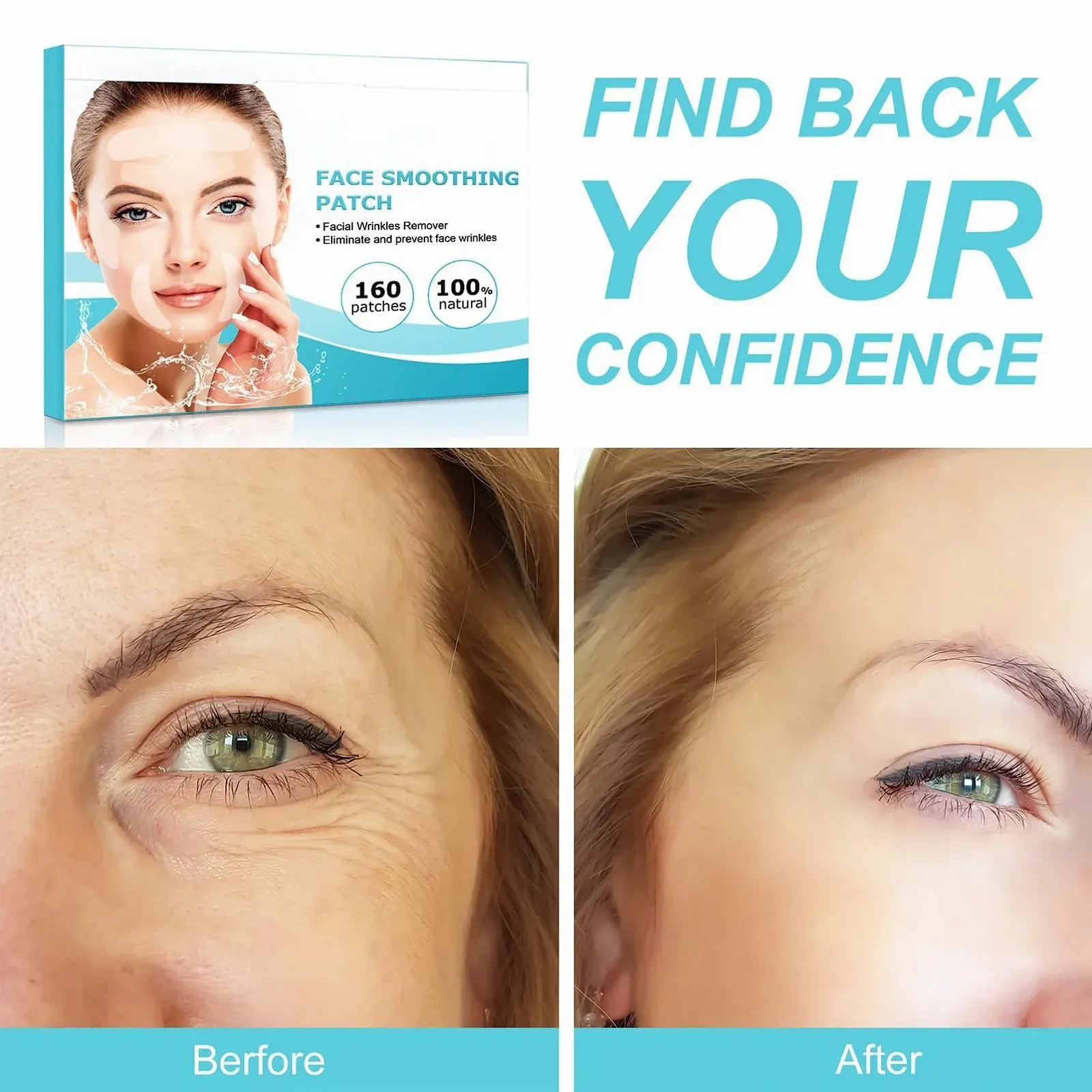 Пластирі для обличчя проти зморшок, 160 шт (10 листів), фото №5 Пластирі для обличчя проти зморшок, 160 шт (10 листів), фото №5