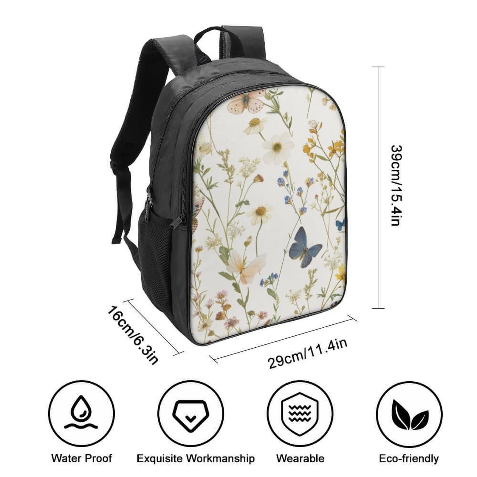 Ранець DPEOANEBN Butterfly для дівчаток-підлітків, шкільний рюкзак для початкової школи, дитячий шкільний портфель, повсякденні рюкзаки, шкільна сумка 40x28x16 см, фото №2