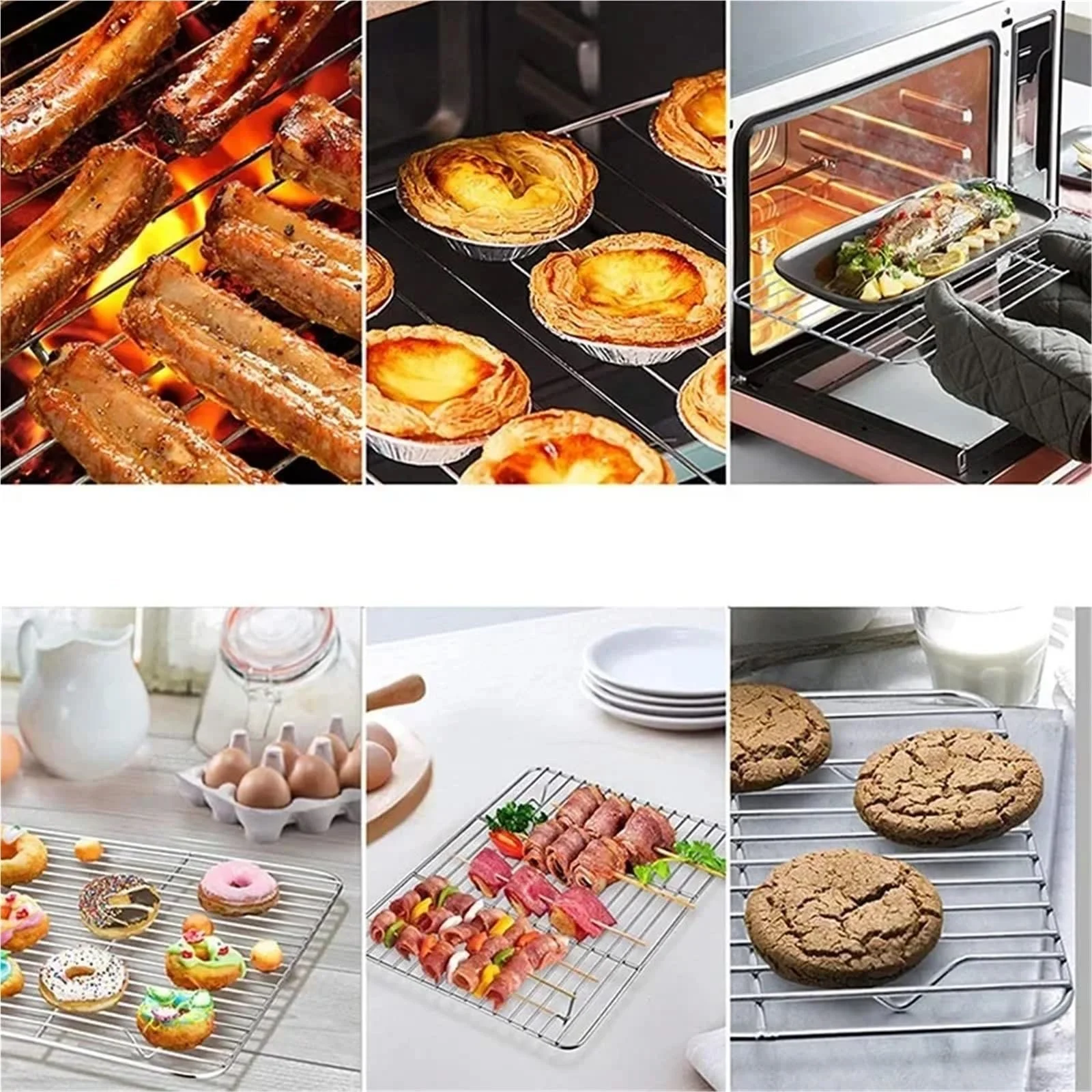 Форма для випікання та гриля нержавіюча сталь прямокутна з решіткою для охолодження XL grill, фото №4