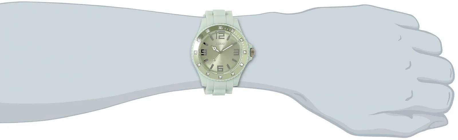 Мужские часы Oozoo Rhinestone с силиконовым ремешком, арабскими цифрами и индексами, диаметр 48 мм, желтый/желтый, браслет, фото №2 Мужские часы Oozoo Rhinestone с силиконовым ремешком, арабскими цифрами и индексами, диаметр 48 мм, желтый/желтый, браслет, фото №2