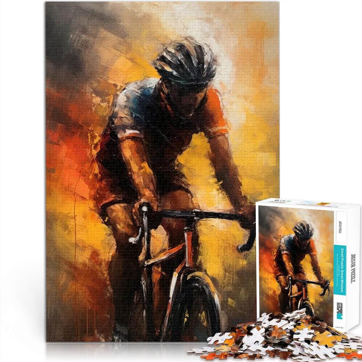 Пазл Масляная живопись велосипедиста 1000 деталей 38 x 26 см, фото №1