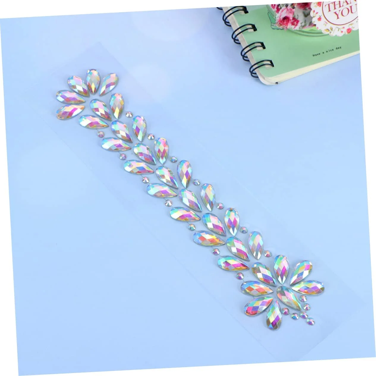 Стразы для ногтей FRCOLOR 9 листов, хрустальные драгоценные камни, наклейки со стразами для лба, разноцветные украшения для тела, лепестки для лица, фото №5