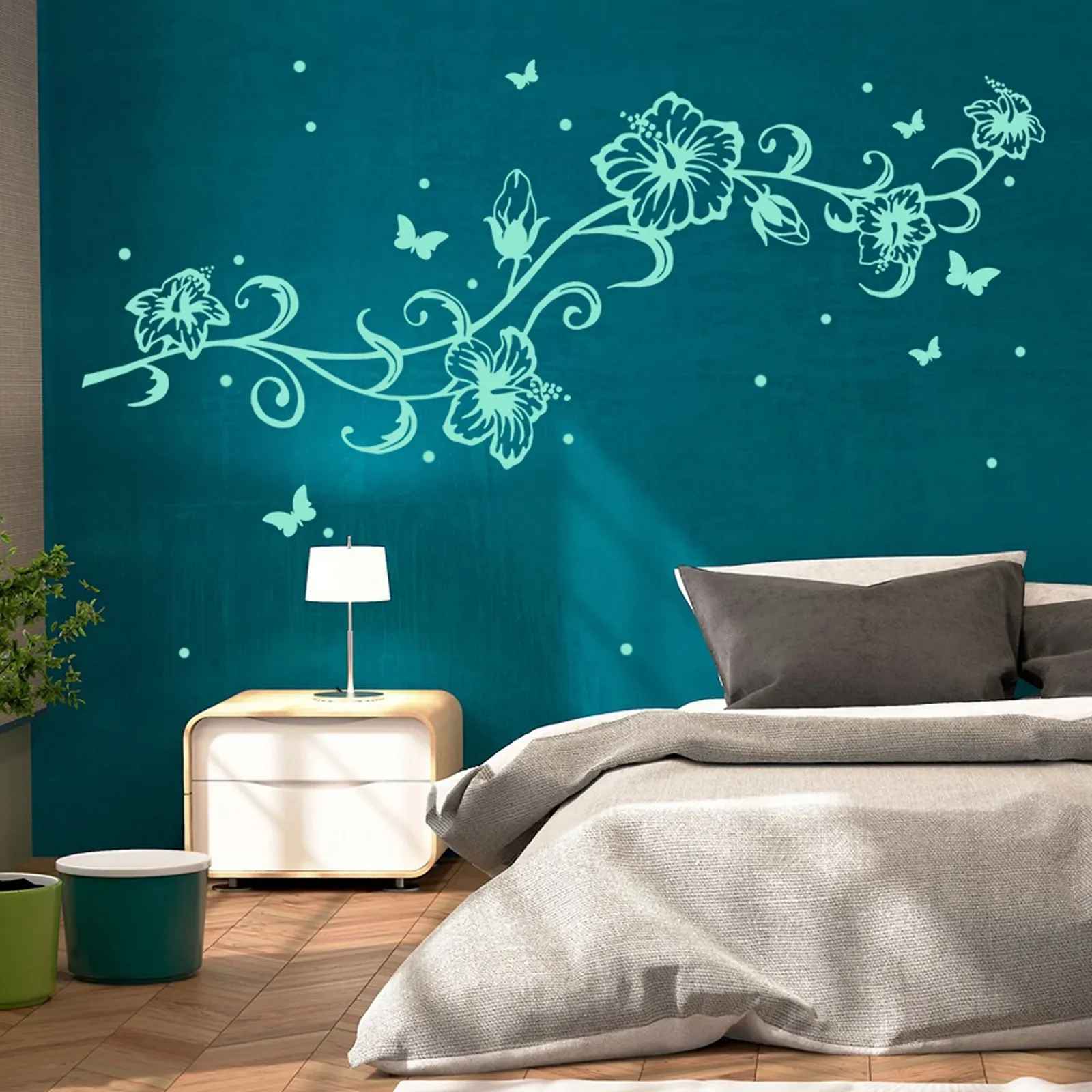 Наклейка на стіну Flower Vine Hibiscus Hawaiian M1804, фото №4 Наклейка на стіну Flower Vine Hibiscus Hawaiian M1804, фото №4