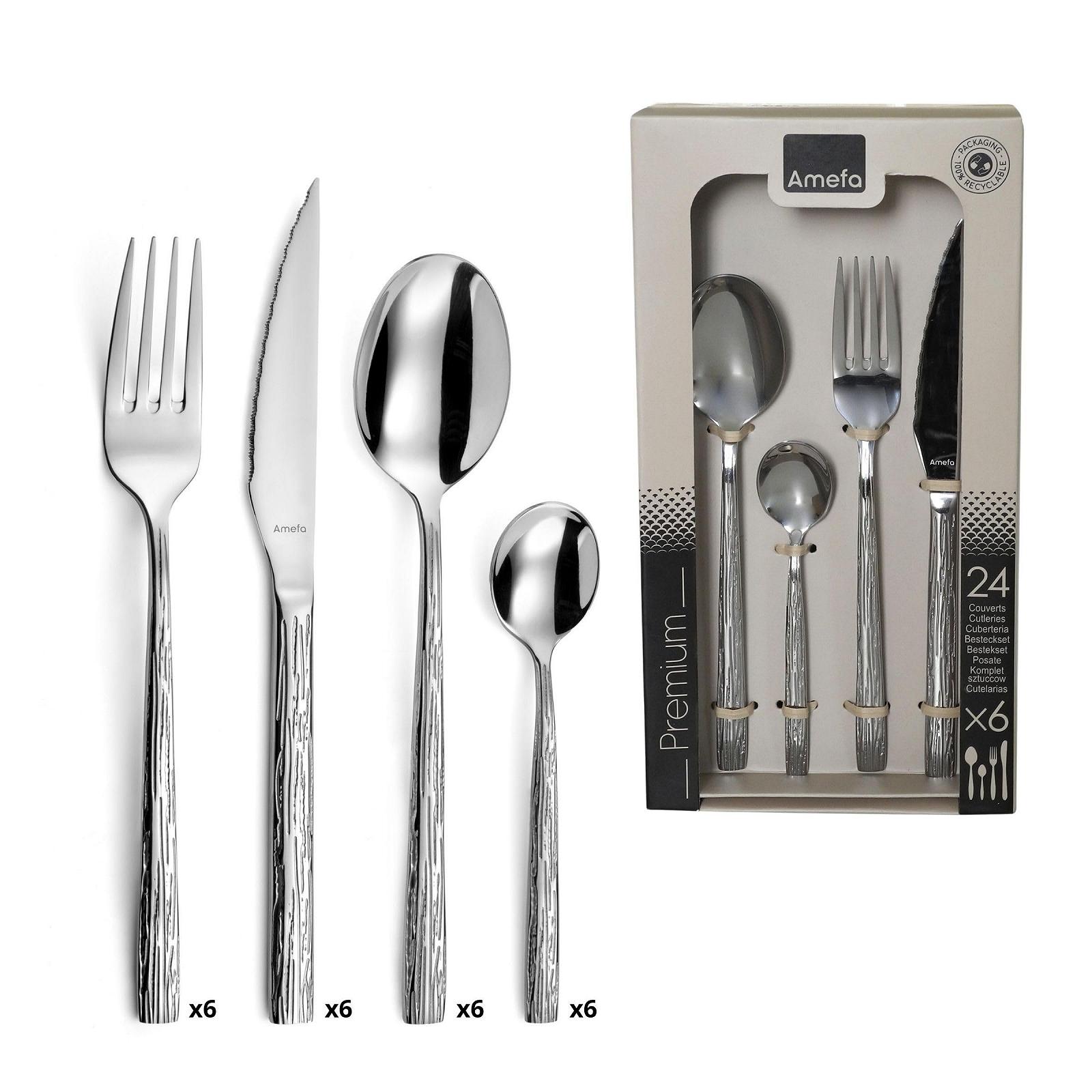 Набор столовых приборов AMEFA Calligraphy на 6 персон, 24 предмета, нержавеющая сталь 18/0, полированная, фото №1 Набор столовых приборов AMEFA Calligraphy на 6 персон, 24 предмета, нержавеющая сталь 18/0, полированная, фото №1