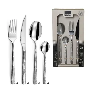 Купити Набір столових приборів AMEFA Calligraphy на 6 персон, 24 предмети, нержавіюча сталь 18/0, полірована - Фото 1 Набір столових приборів AMEFA Calligraphy на 6 персон, 24 предмети, нержавіюча сталь 18/0, полірована - Фото 1
