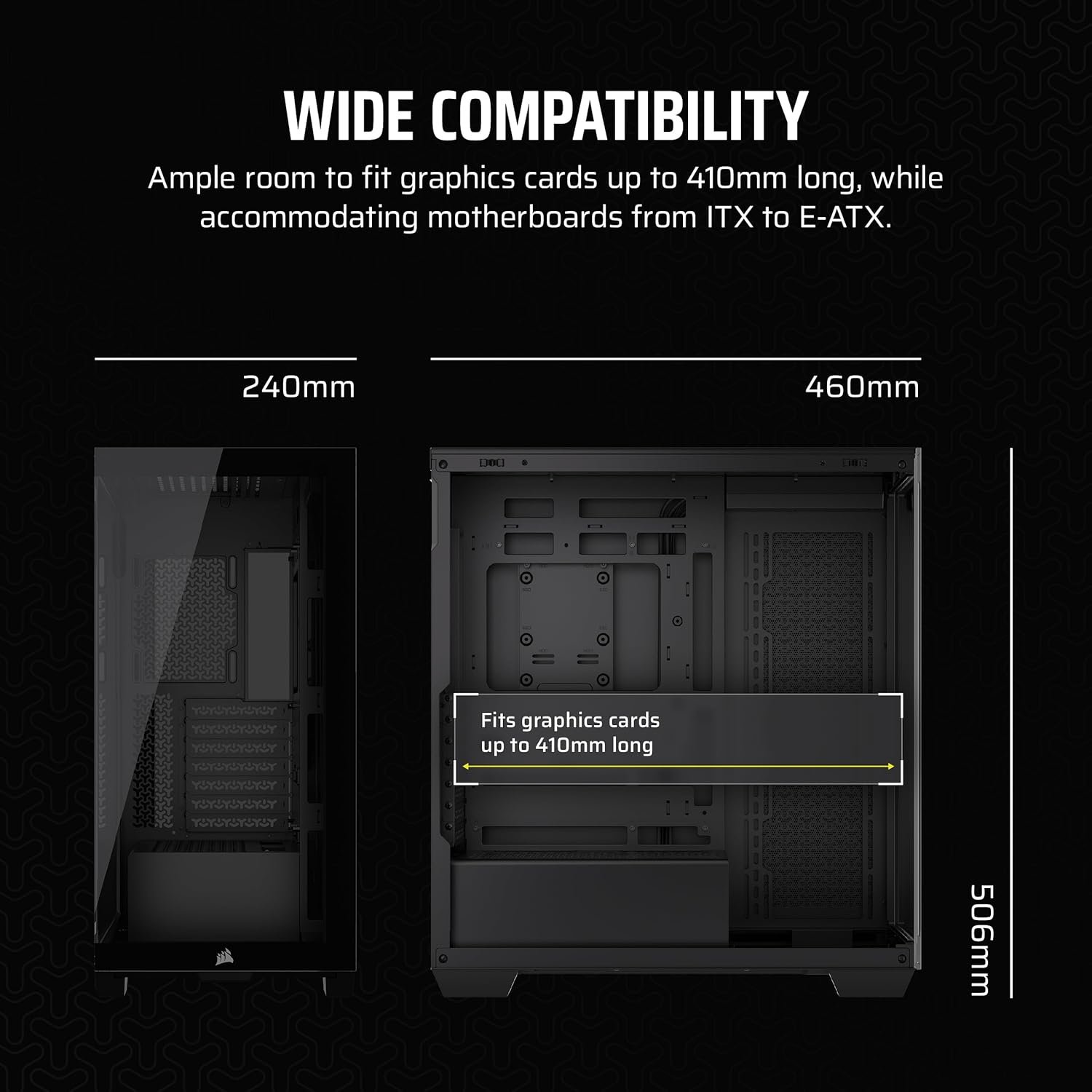 Корпус для ПК CORSAIR 3500X / без БП / Черный, фото №8