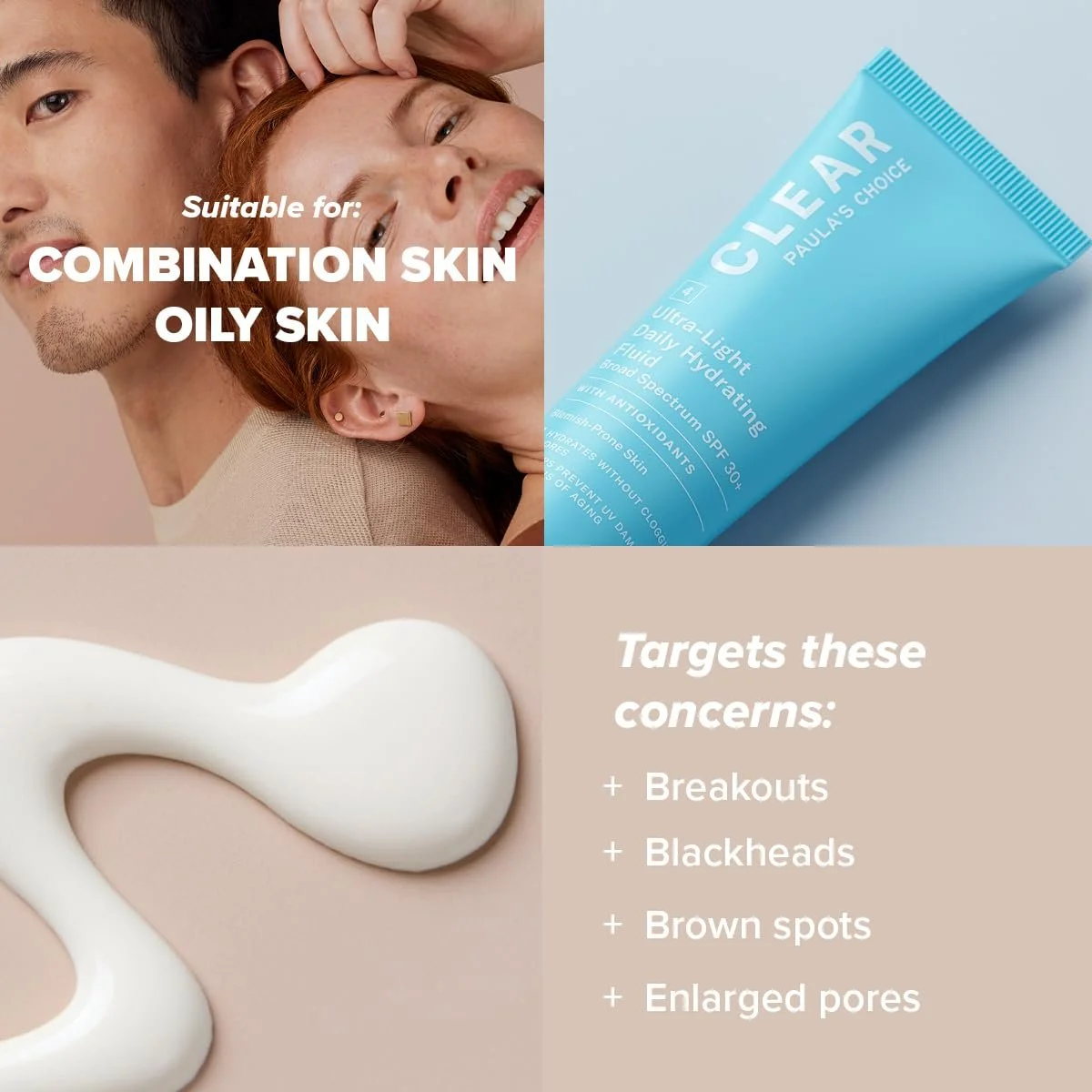 Флюїд для обличчя Paula's Choice Clear Daily Hydrating SPF 30 Зволожувальний Для проблемної шкіри 60 мл, фото №3