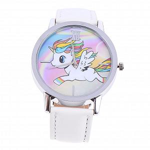 Наручные часы с единорогом VALICLUD Мультяшные часы Женские часы Кварцевые Белые - Фото 1
