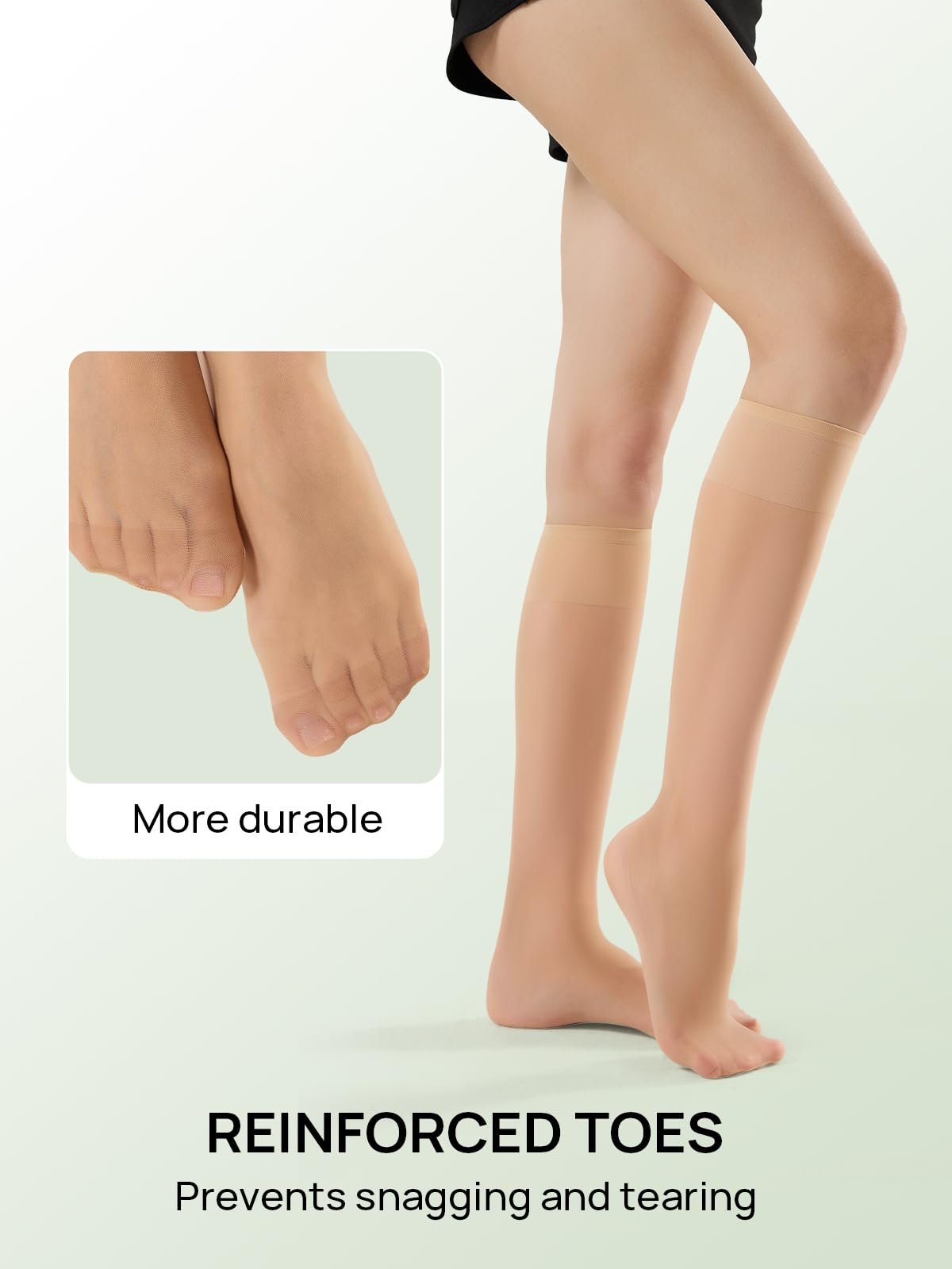 Панчохи MANZI Жіночі прозорі нейлонові до колін 15 Denier, 3 пари, фото №4