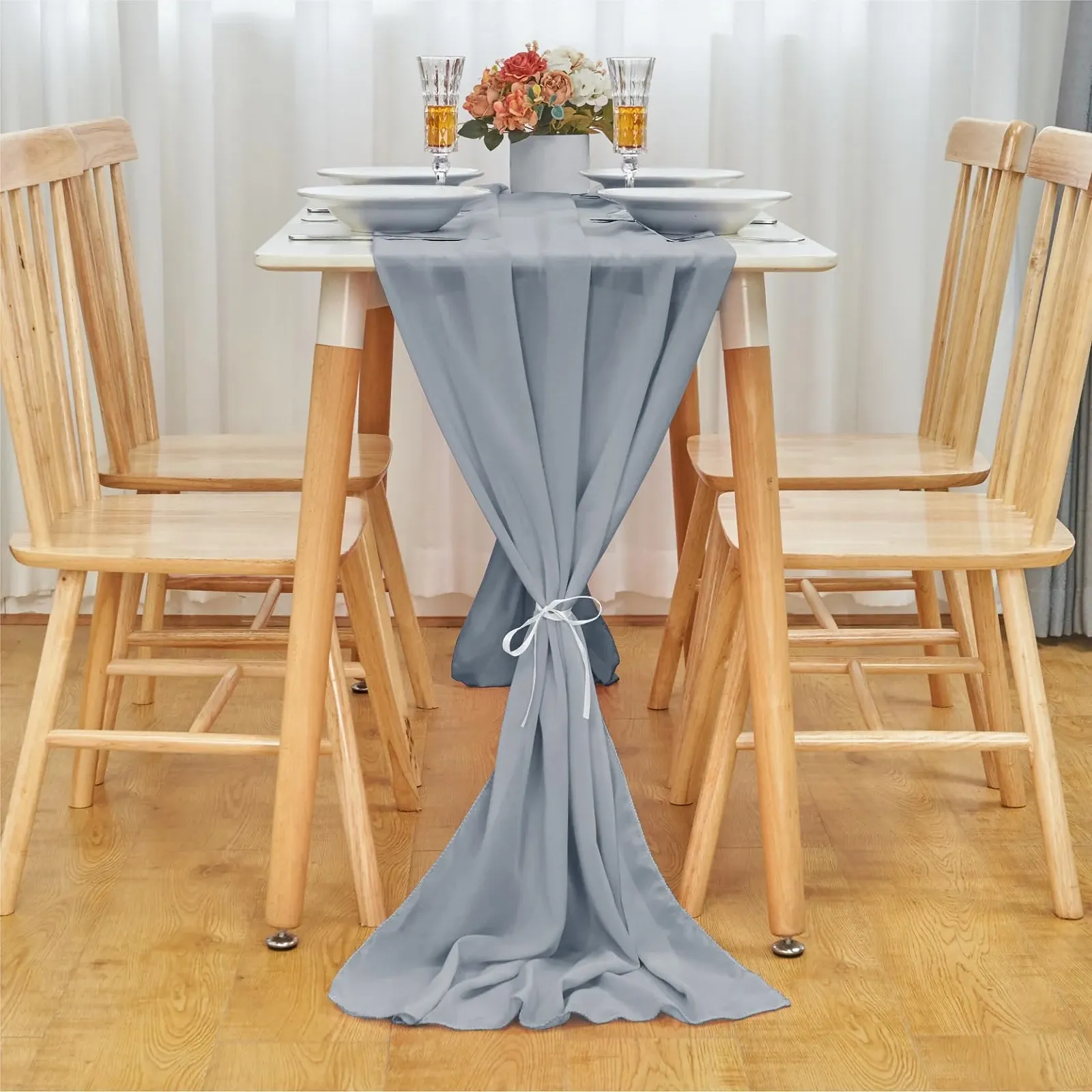 Ранер Bayseun Chiffon декоративна миюча 70 x 300 см Сіра, фото №2 Ранер Bayseun Chiffon декоративна миюча 70 x 300 см Сіра, фото №2