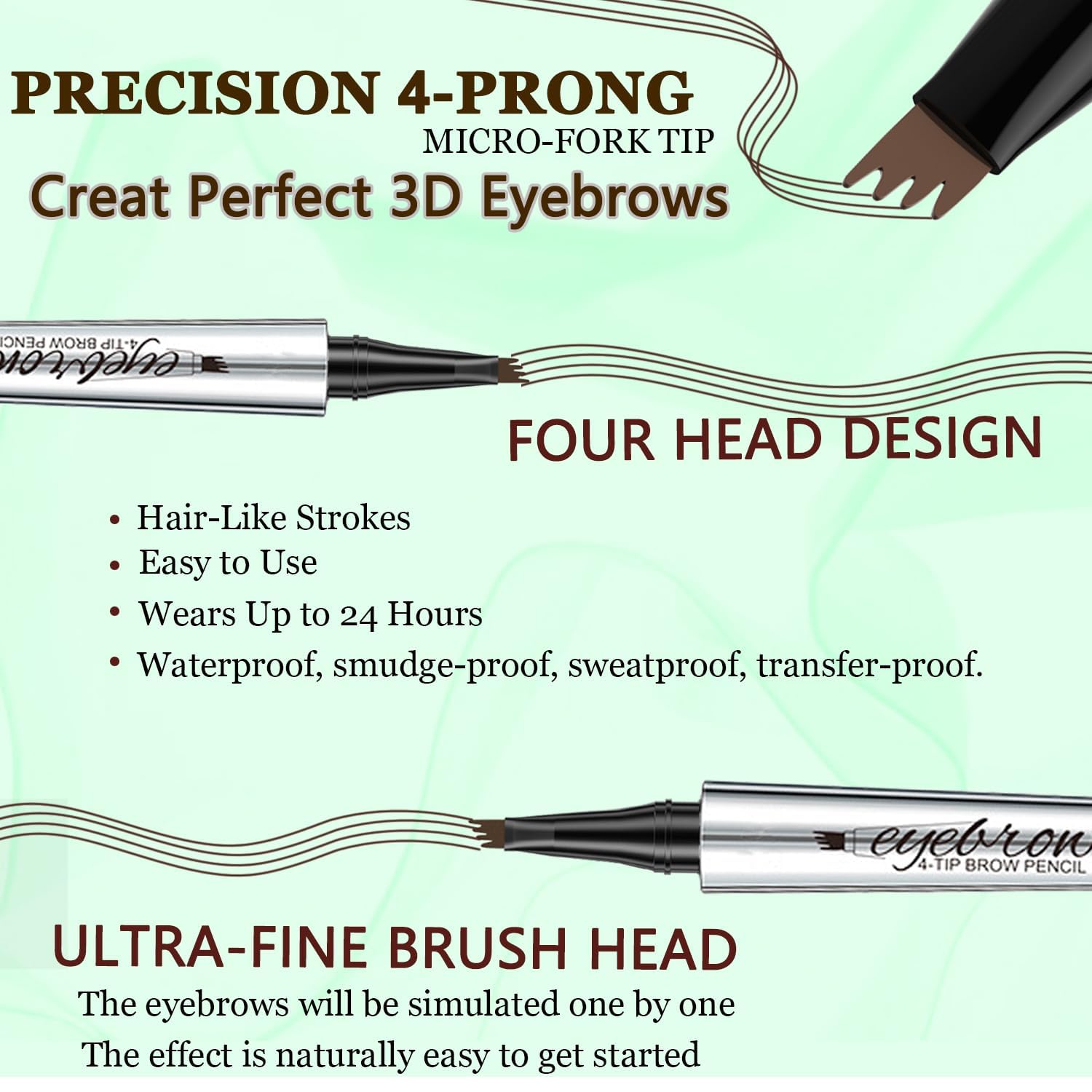 Олівець для брів Magic Microblading 4 мікровилчасті наконечники Довготривалий Димчасто-сірий, фото №4 Олівець для брів Magic Microblading 4 мікровилчасті наконечники Довготривалий Димчасто-сірий, фото №4