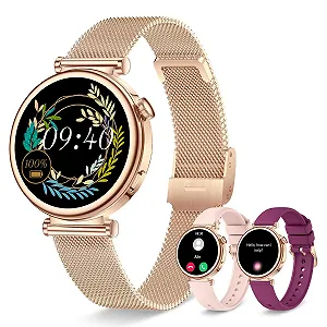 Умные часы женские Круглые 41 мм Розовое золото - Фото 1