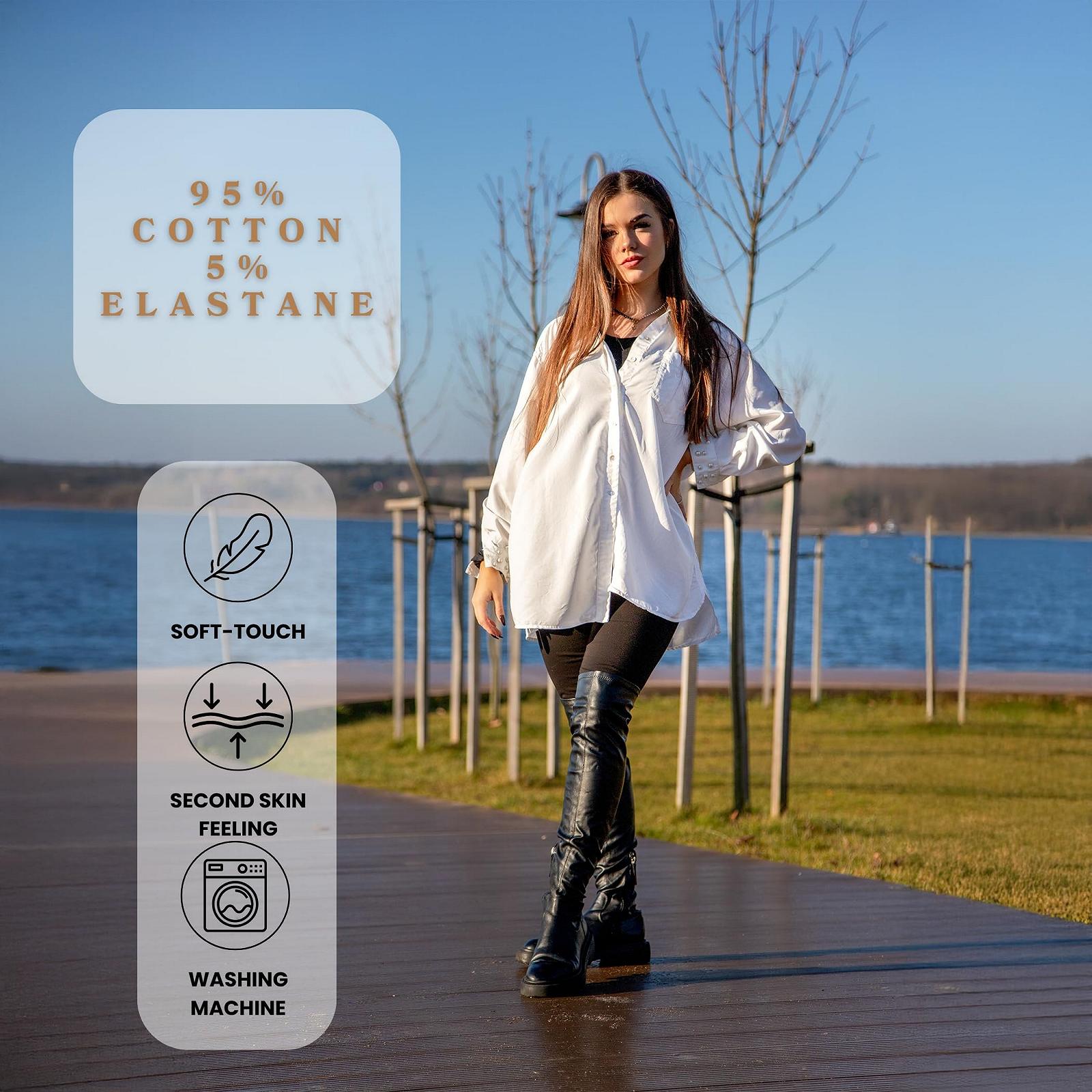 Леггинсы FUTURO FASHION Хлопковые Полной Длины Однотонные СпортивныеДля женщин Plus Size 8-26, фото №4