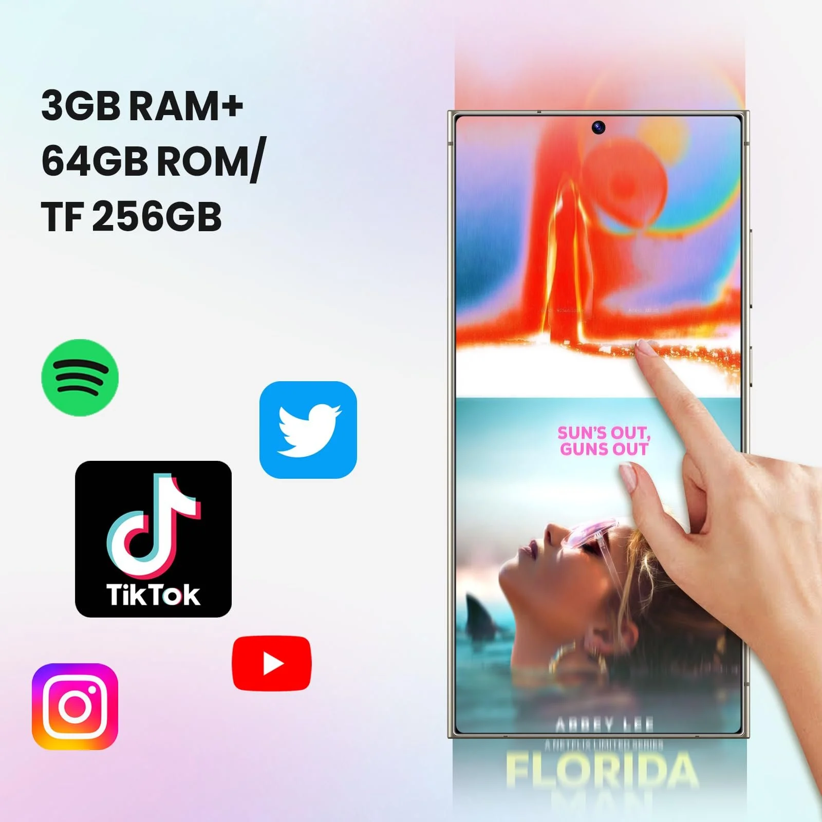 Смартфон 4G-LTE 6.75 дюйма 64GB ROM Dual SIM Silver, фото №4