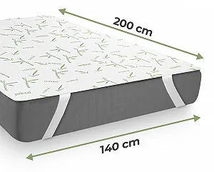 Наматрацник Utopia Bedding 140 x 200 x 30 см Водонепроникний М'який віскозний з еластичними кутовими ремінцями Oeko-Tex сертифікований дихаючий synthetic.ua - Фото 1