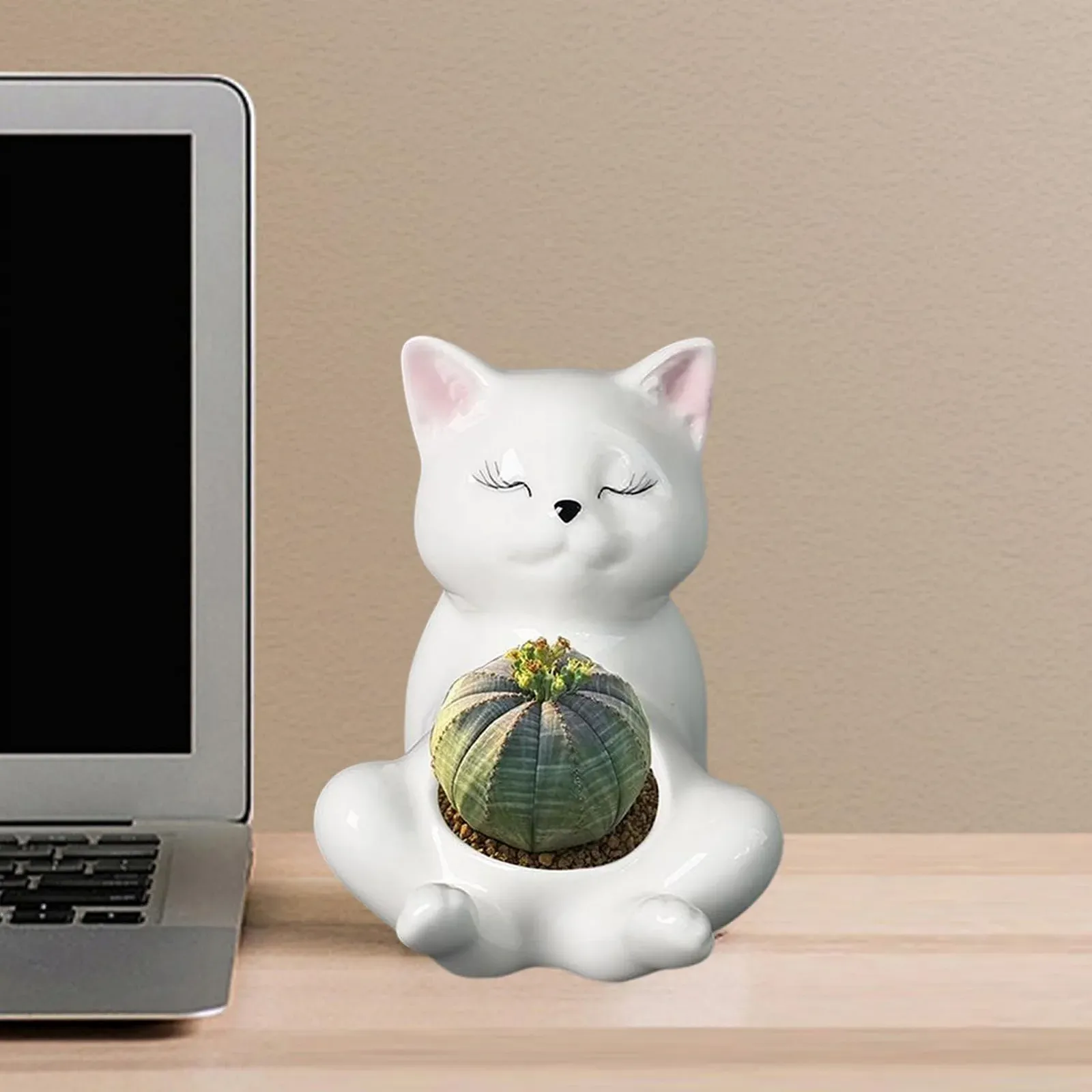 Горщик для рослин керамічний у формі кота декоративний, фото №3 Горщик для рослин керамічний у формі кота декоративний, фото №3