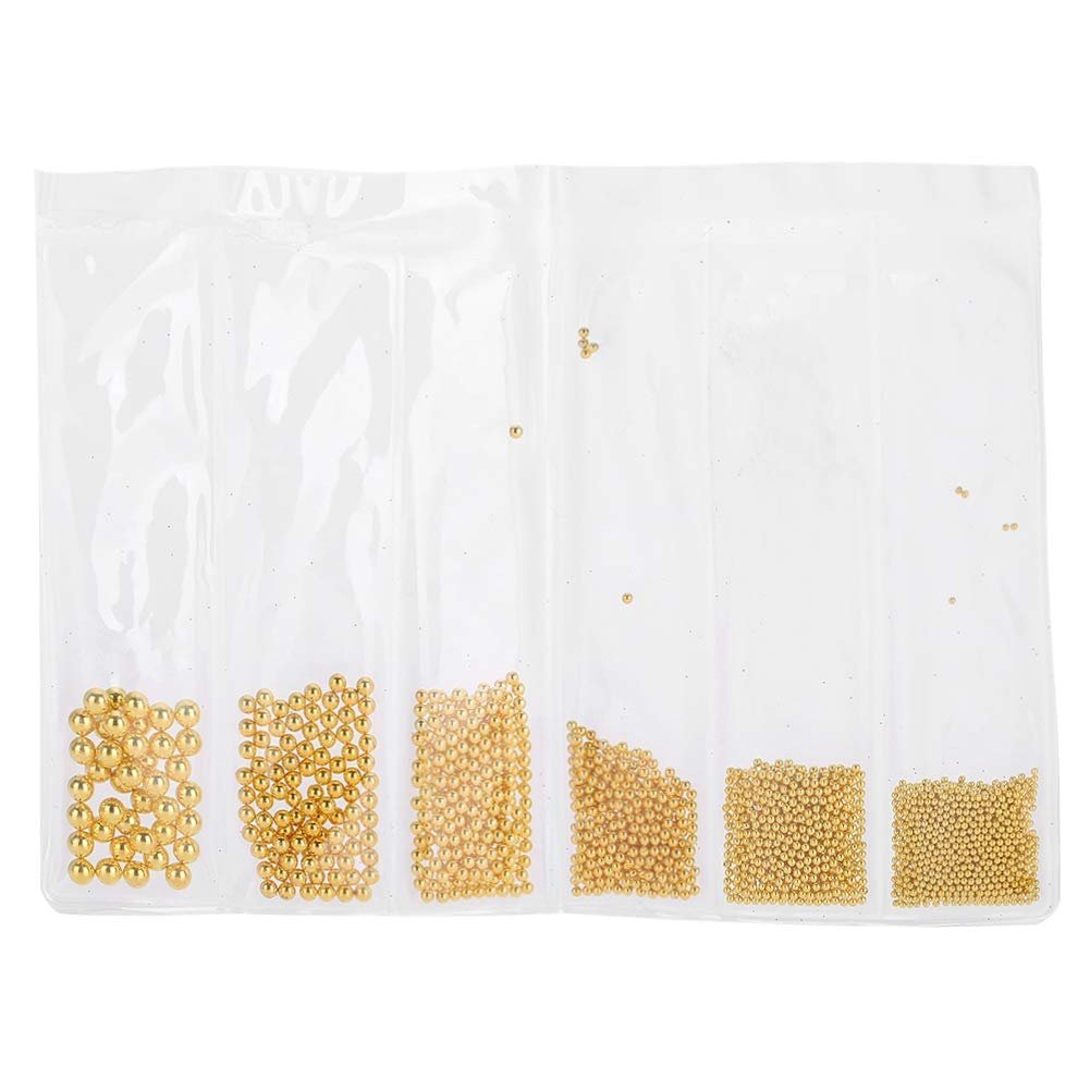 Украшения для ногтей Стальные шарики 0.5 мм-3.0 мм Золотой, фото №1