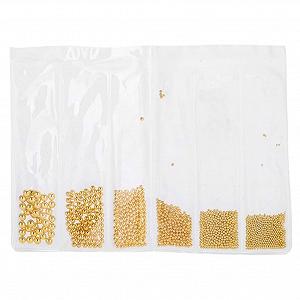 Украшения для ногтей Стальные шарики 0.5 мм-3.0 мм Золотой - Фото 1